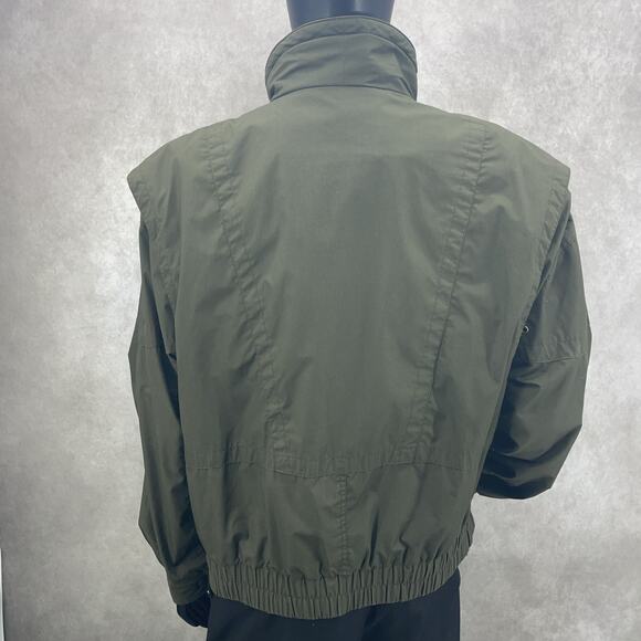 Vtg 80-90s Marc by Andrew Marc Mens XL Bomber Jacket Olive Green Mustard Collar - Picture 3 of 10
